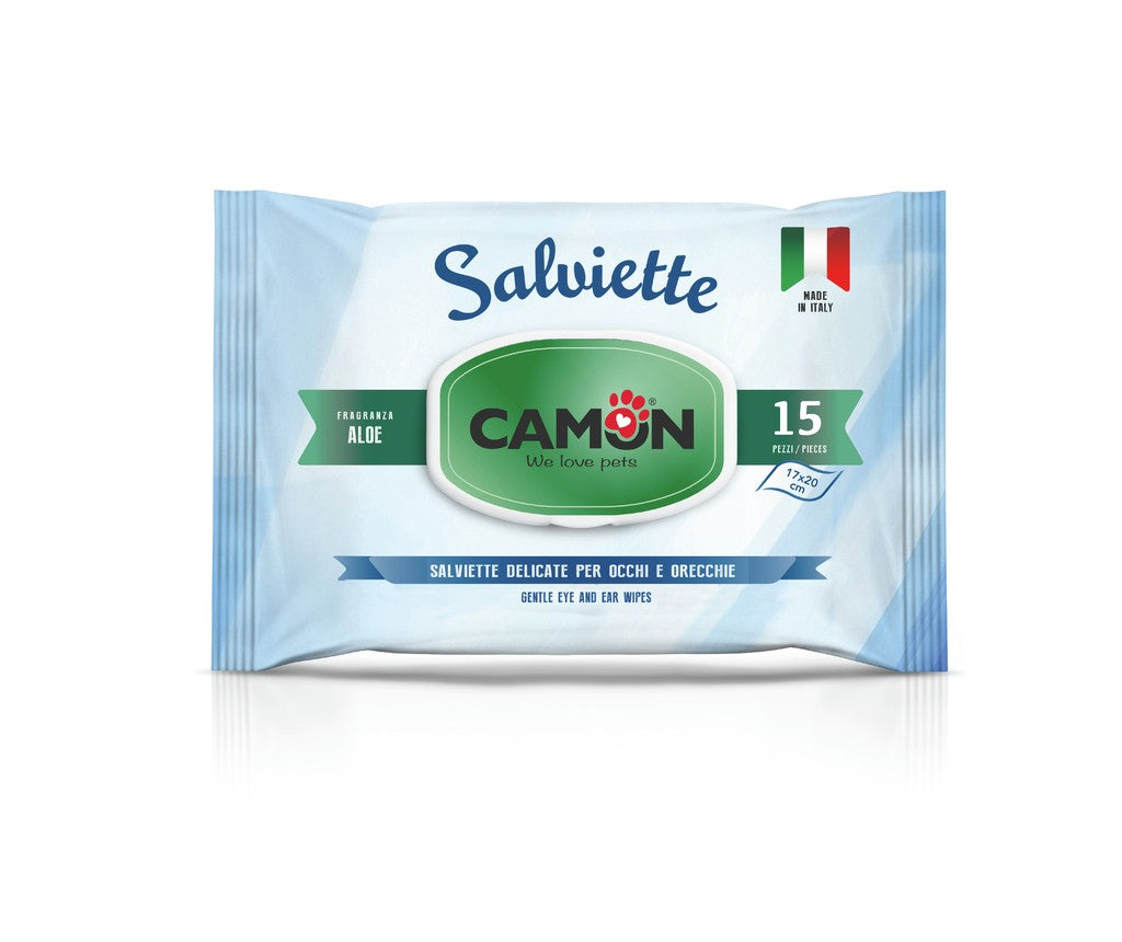 Camon salviette aloe 15 pezzi per occhi e orecchie, delicate e profumate, formato 17x20 cm Made in Italy Camon salviette aloe 15 pezzi per occhi e orecchie, delicate e profumate, formato 17x20 cm Made in Italy